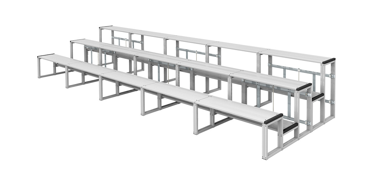折りたたみ式アルミ製観覧席3段5連セット