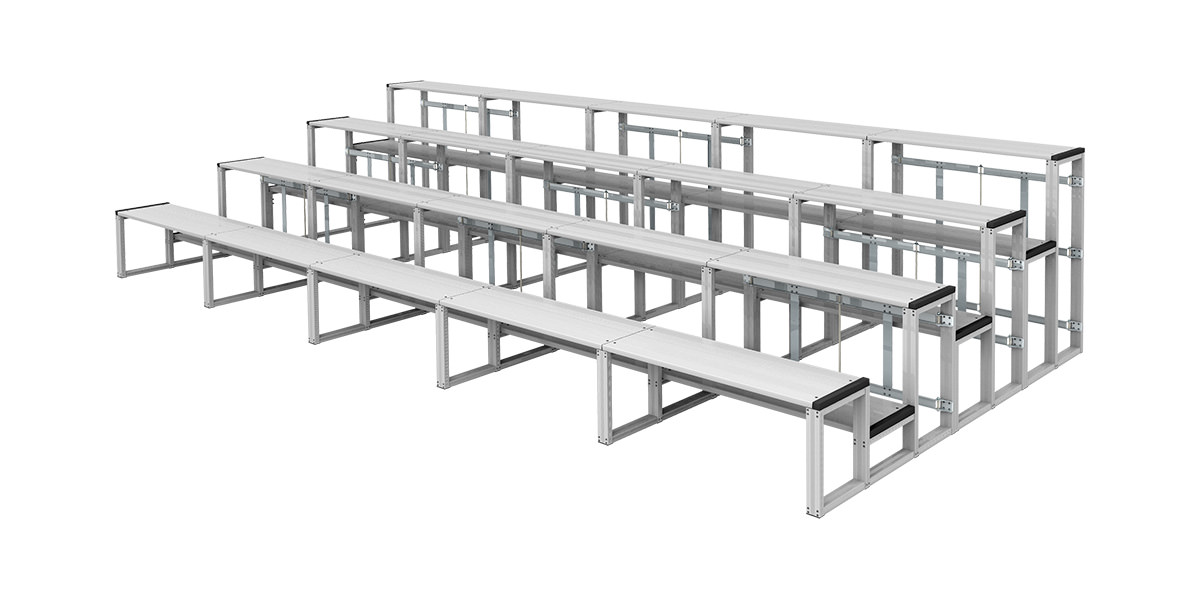 折りたたみ式アルミ製観覧席4段5連セット