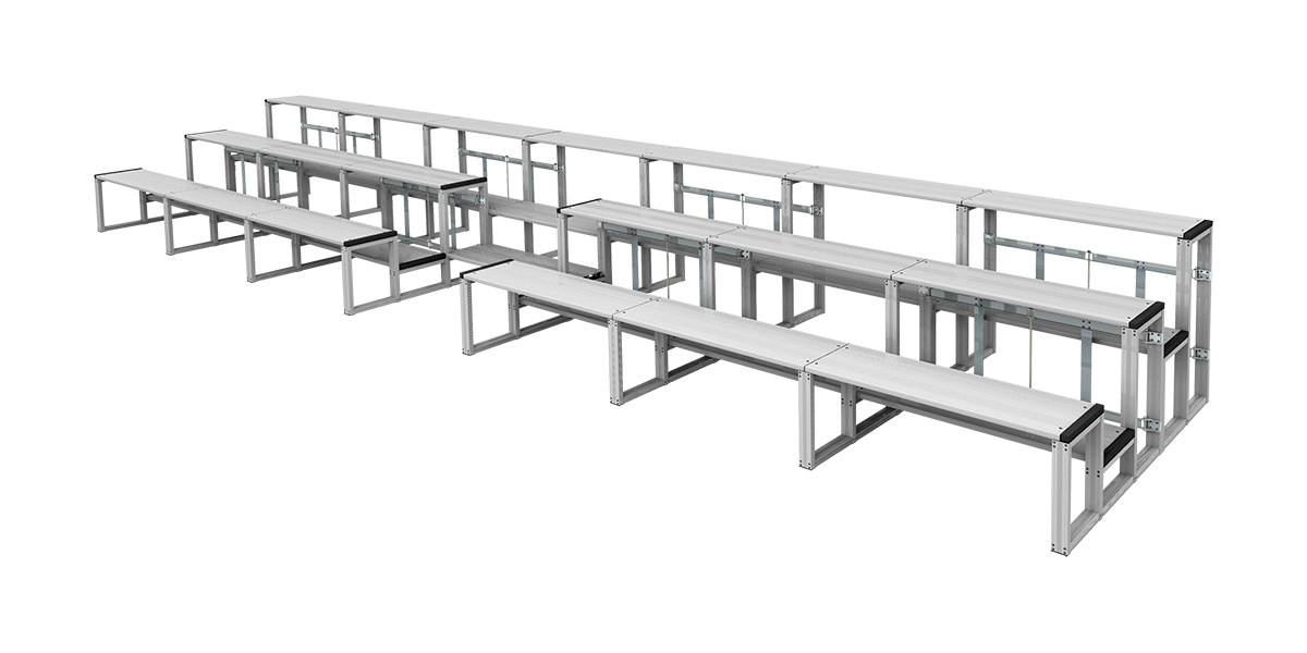 折りたたみ式アルミ製観覧席3段7連ステップセット