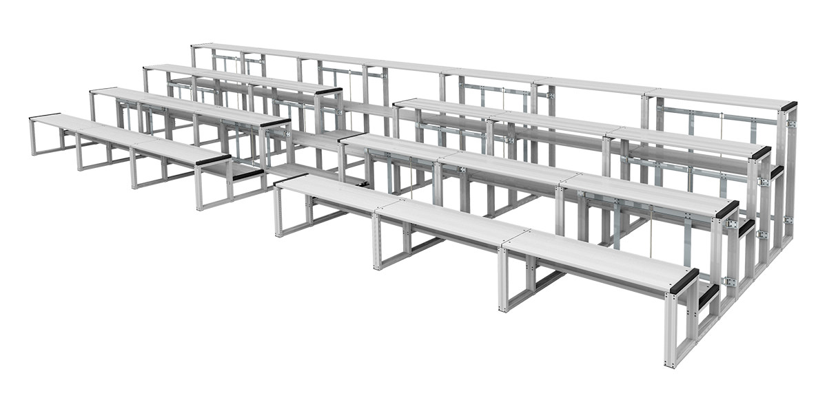 折りたたみ式アルミ製観覧席4段7連ステップセット